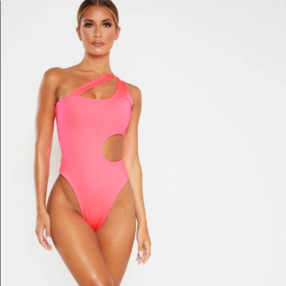 Neon pink cut out bikini